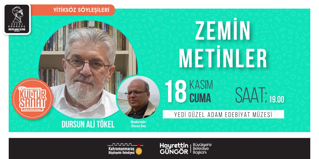 Kahramanmaraş Kültür Sanat Sezonu’nda Gri Koç ve Tökel Söyleşisi