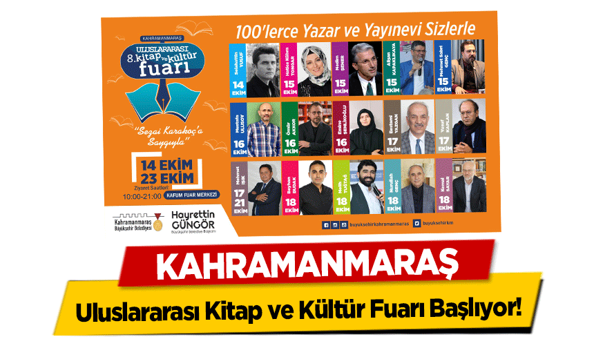 Kahramanmaraş Uluslararası Kitap ve Kültür Fuarı Başlıyor!