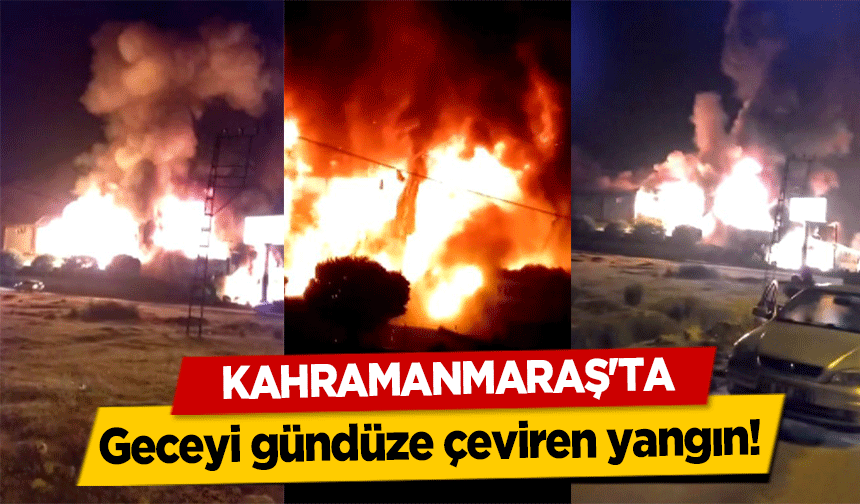 Kahramanmaraş'ta geceyi gündüze çeviren yangın!