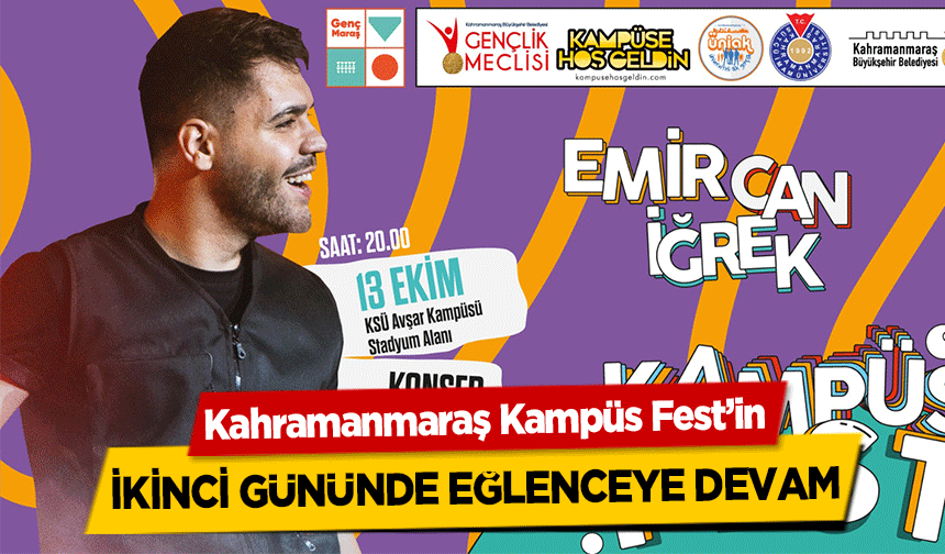 Kahramanmaraş Kampüs Fest’in ikinci gününde eğlenceye devam
