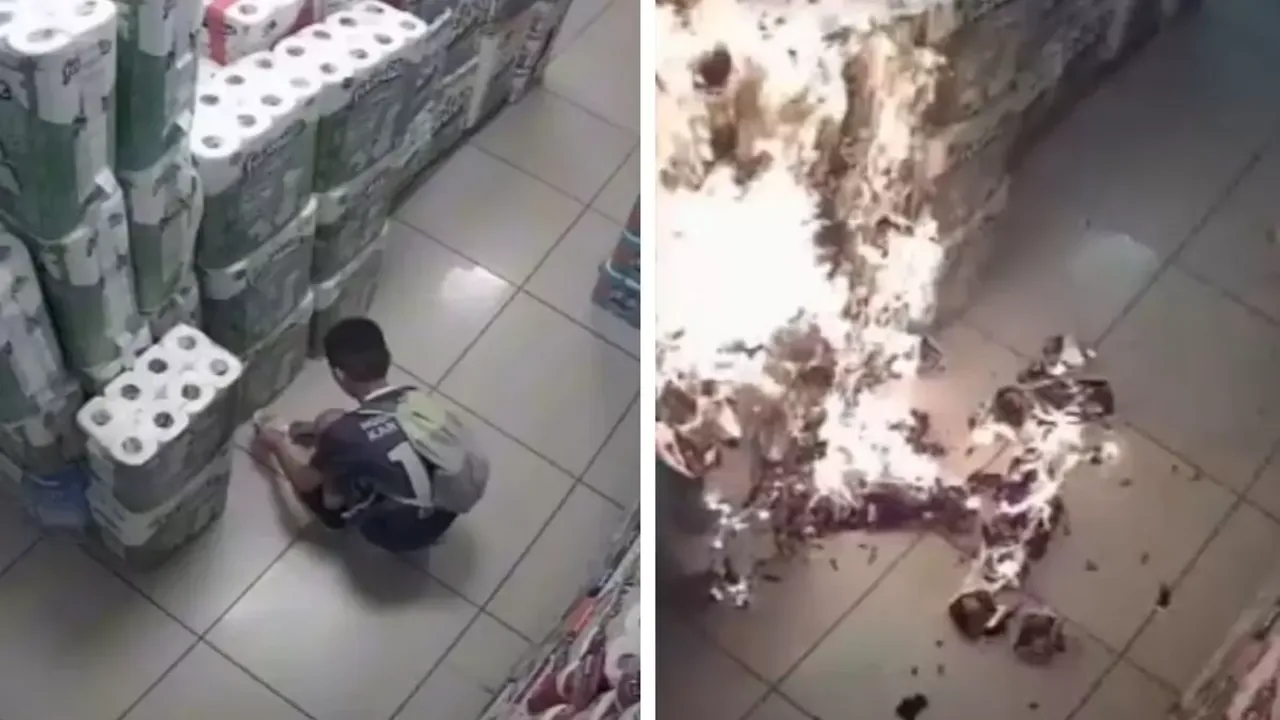Çocuğun Çakmakla Başlattığı Yangın Marketi Alevlere Teslim Etti