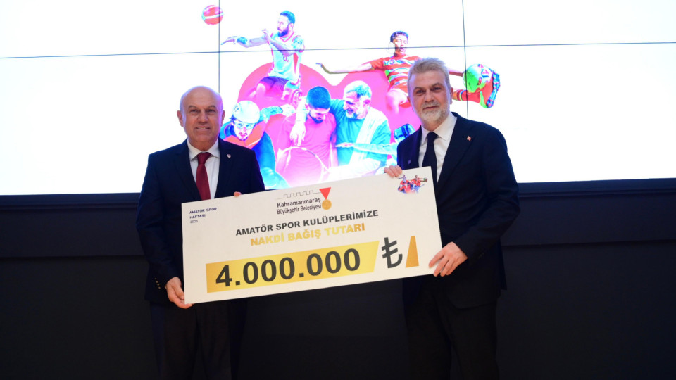 Kahramanmaraş Büyükşehir Belediyesi'nden amatör spora 8 milyonluk destek!