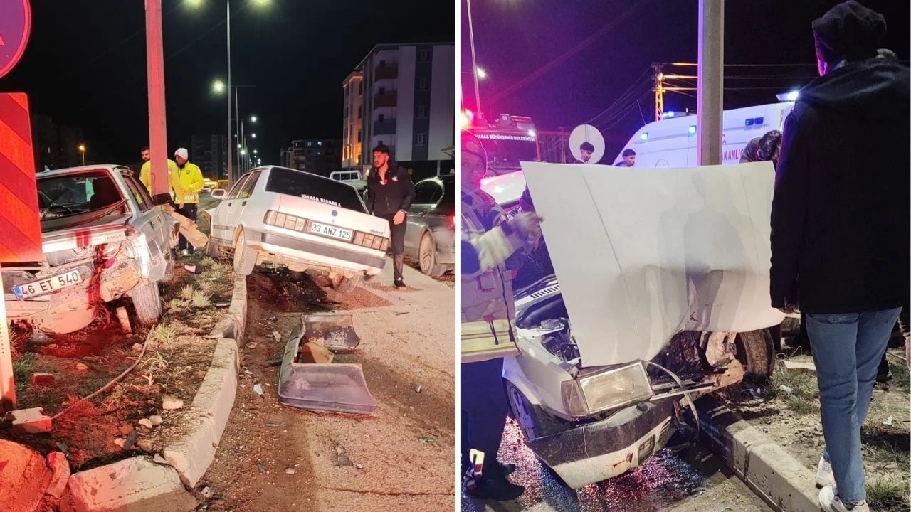 Kahramanmaraş’ta feci kaza: Otomobil elektrik direğine ok gibi saplandı!
